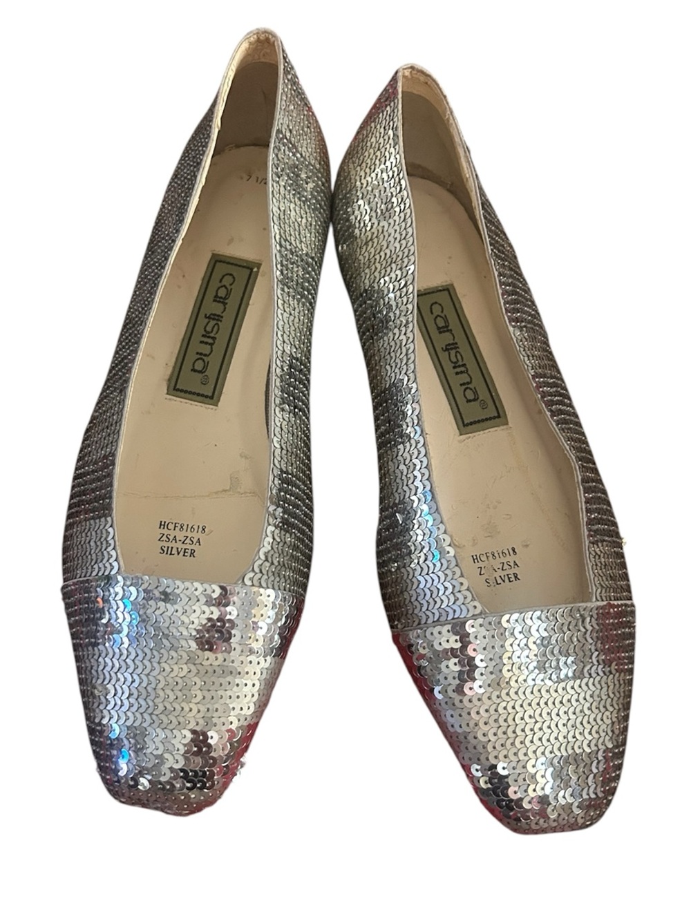 Carisma Silver Sequin Women's Ballet Flats